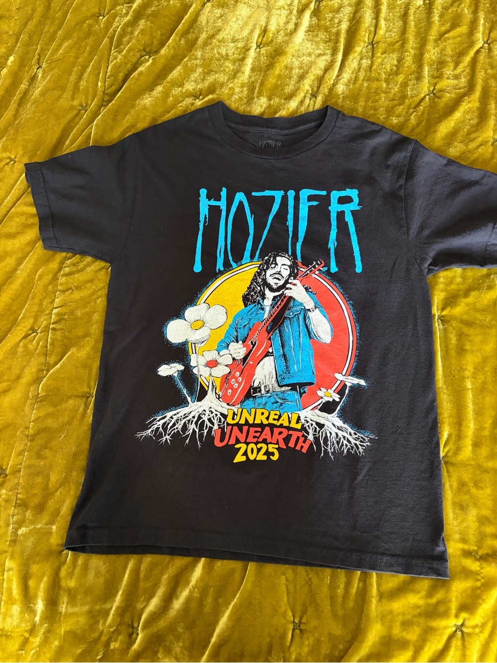 Hozier Unreal Unearth 2025 Tour T-Shirt Black Official Merch Tour Dates Sz M